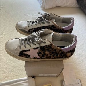 Golden Goose Superstar Leopard Horsy Upper Leather Toe